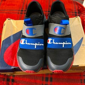 Champion Hyper C Equal. Grey, black, red and blue. Men’s size 9